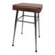 Vintage stool with leatherette seat