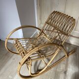 Vintage Rattan Rocking Chair for Children - 1960s