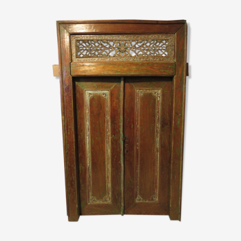 Antique pair of patinated teak doors, 1900