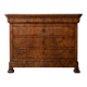 Antique solid wood chest of drawers with drawers and key.