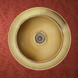 Brass footed ashtray, chrome metal, match display from the 60s and 70s.