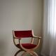 Henning Kjærnulf, armchair in oak and velvet, model "Kurul", mid-century, 1960s.
