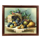 Still life with fruit, framed chromolithograph, under glass