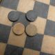 Old wooden checkers game