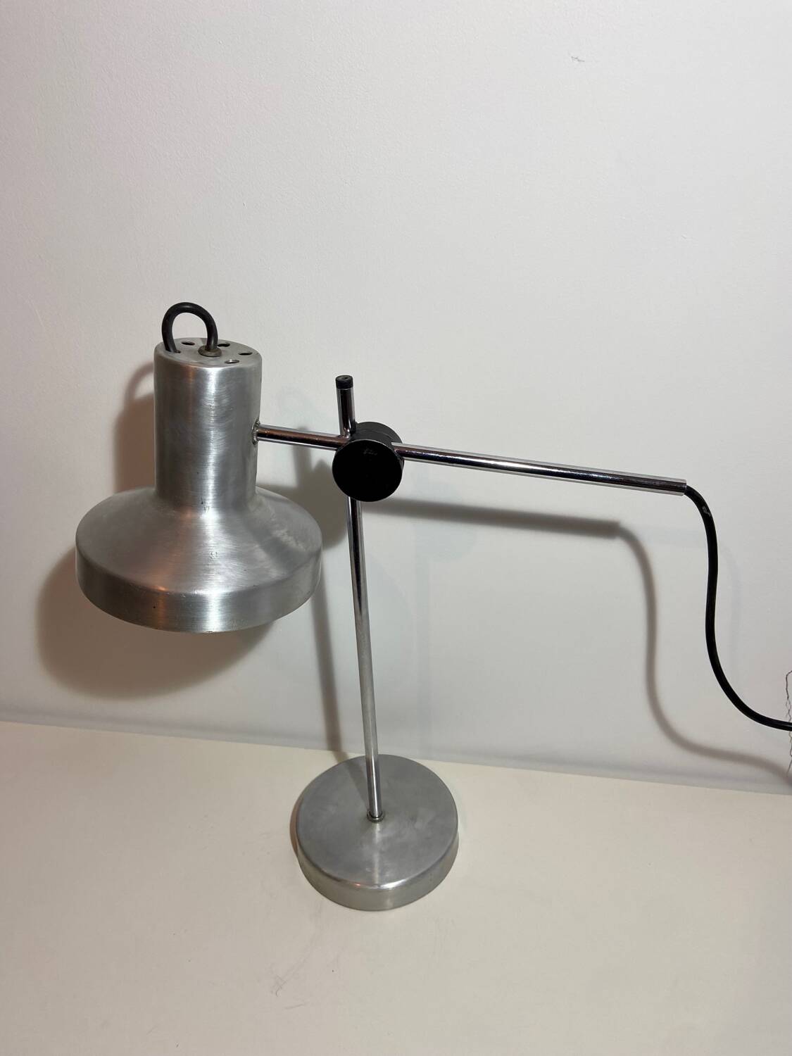 Brushed aluminum desk lamp