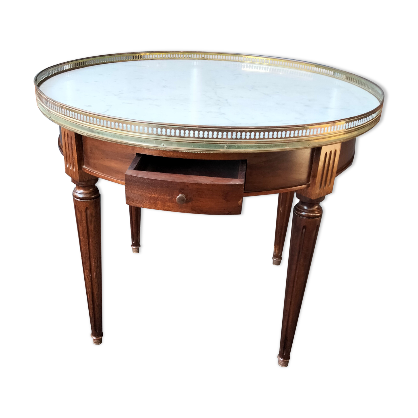 Coffee table hot water bottle old marble top Louis xvi style