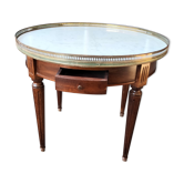 Table basse bouillotte plateau marbre ancienne Style Louis xvi