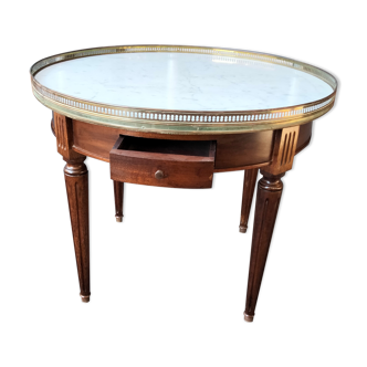 Table basse bouillotte plateau marbre ancienne Style Louis xvi