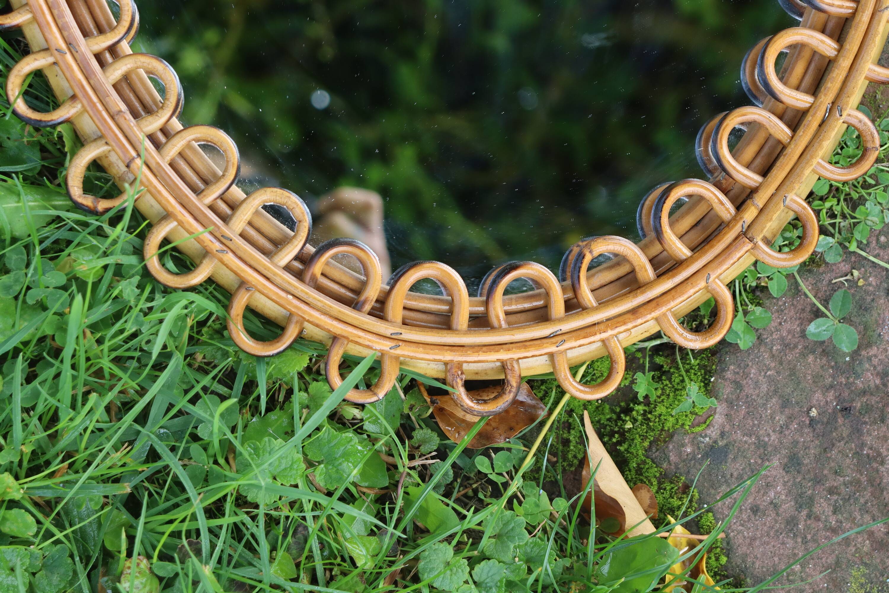 Rattan mirror Italy design