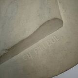 Charles Filleul studio plaster profile of a man with sideburns