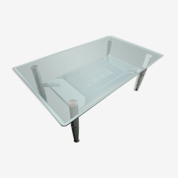 Glass coffee table, two trays 110X65 cm