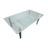 Table basse en verre, deux plateaux 110X65 cm