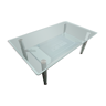 Glass coffee table, two trays 110X65 cm
