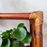 Etagère ancienne - bibliothèque rotin bois patinée