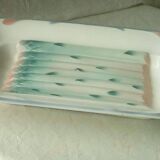 Plat a asperges en barbotine faience digoin sarreguemines