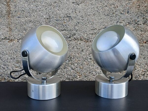 Paire de lampe eye ball années 70