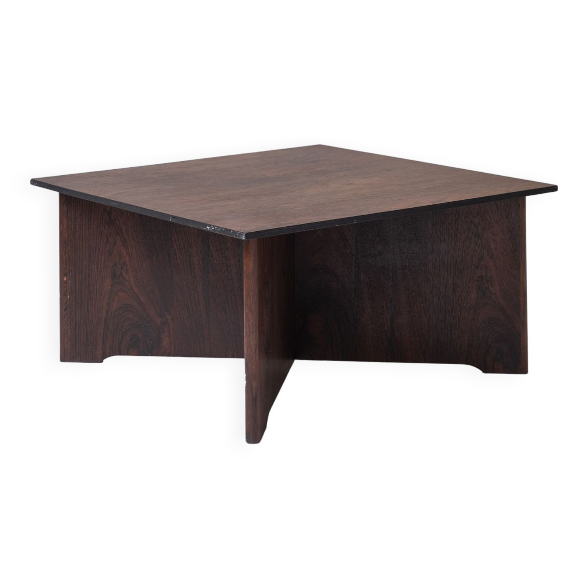 Rosewood square coffee table from Denmark, designed in the 1960s.