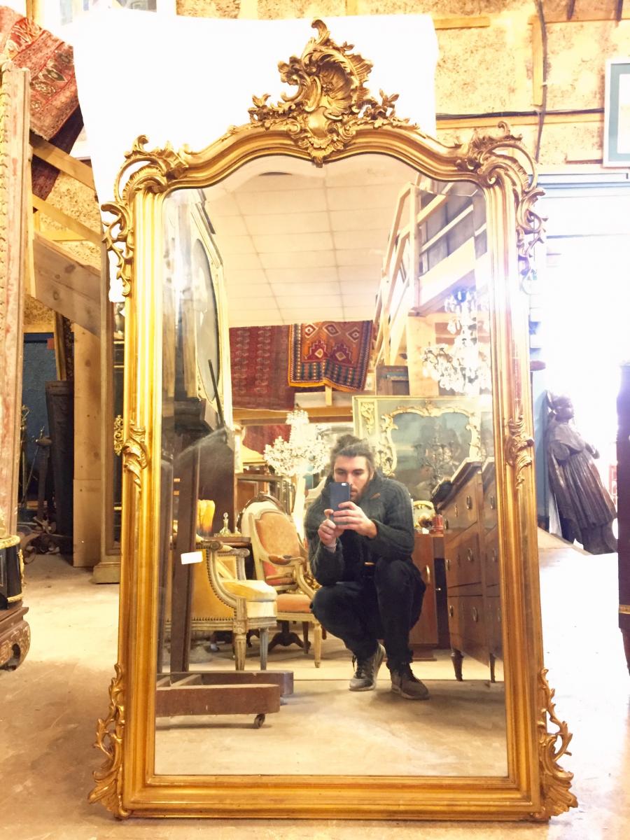 79 x 128 cm wooden fireplace mirror