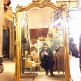 Miroir de cheminée en bois 79x128 cm