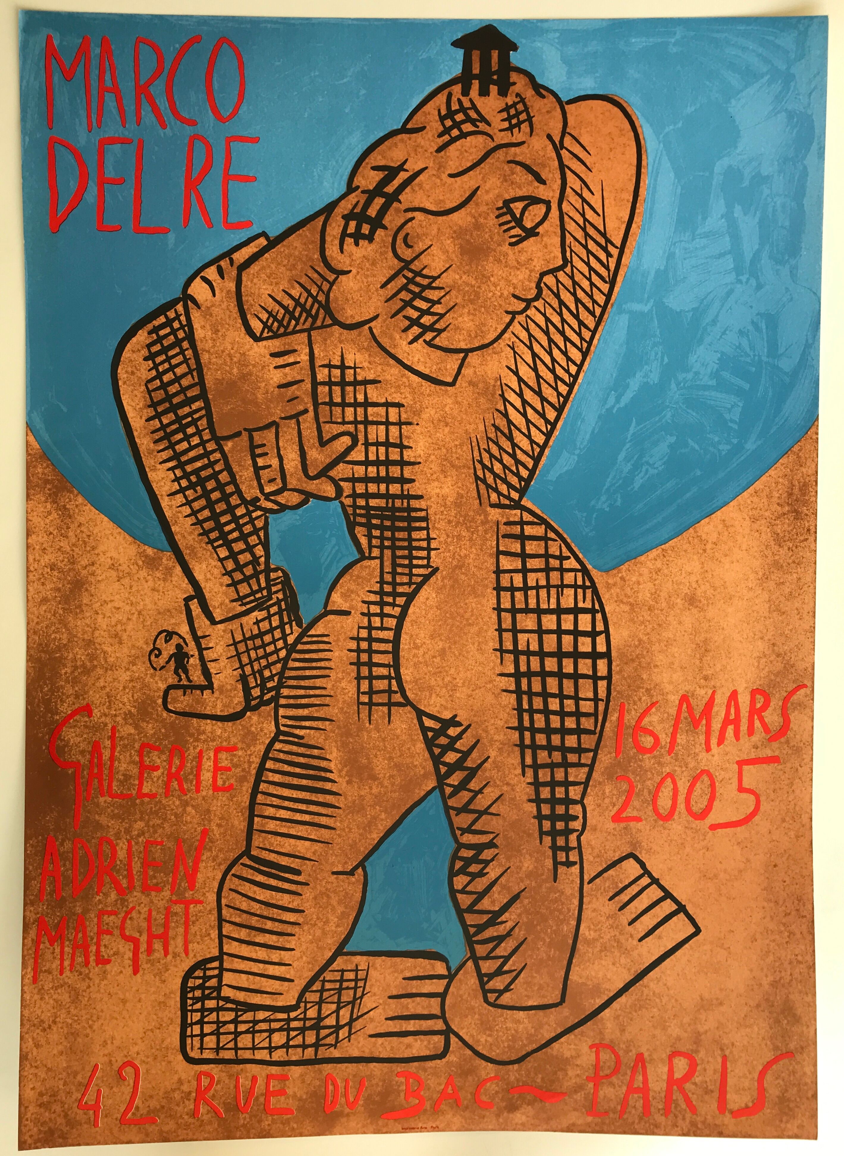 Lithographic poster of DEL RE Marco, Galerie Maeght, 2005
