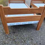 Pair of beds with twin box springs attributed to Maison Regain elm burl
