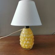 Lampe ananas vintage en verre peint
