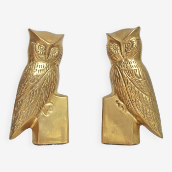 Brass bookend Owls