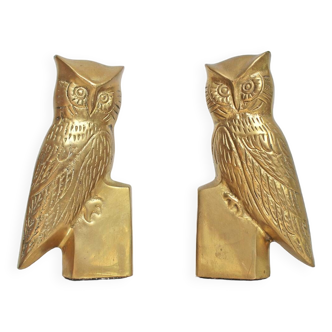 Brass bookend Owls