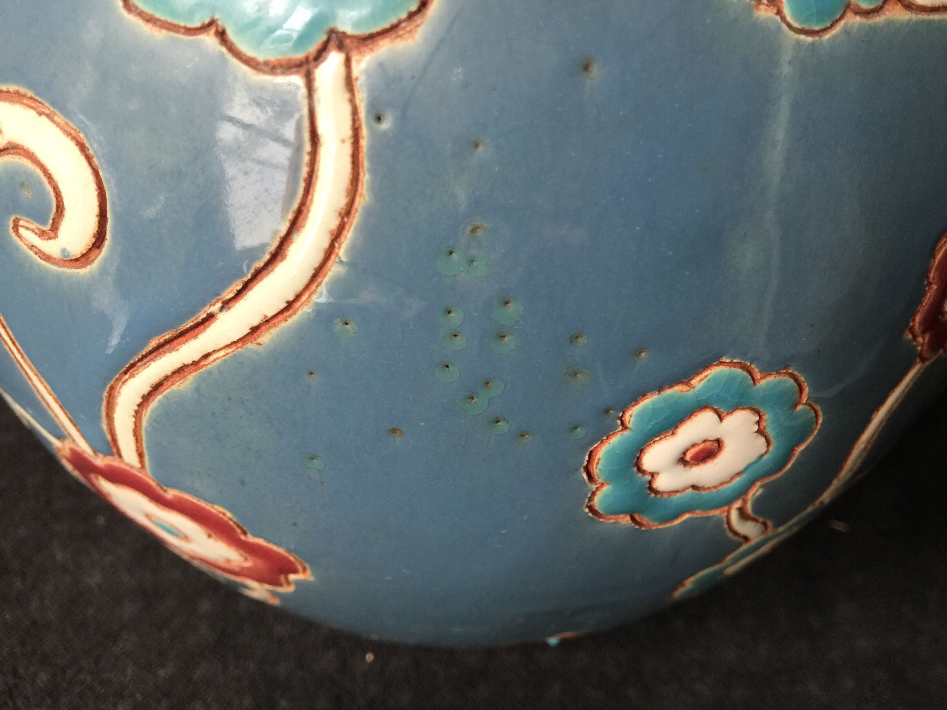 Vase ball glazed earthenware signed louan 1930