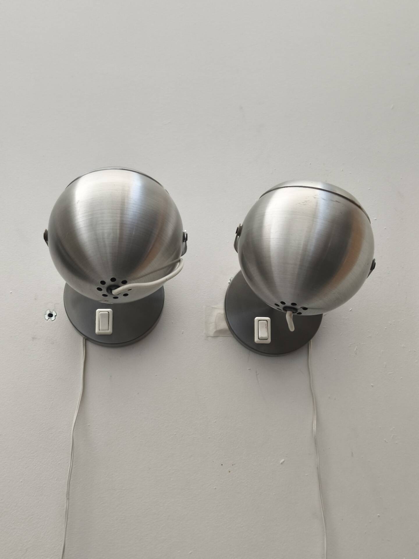 Pair of eyeball wall lamps by Aluminor 1970s