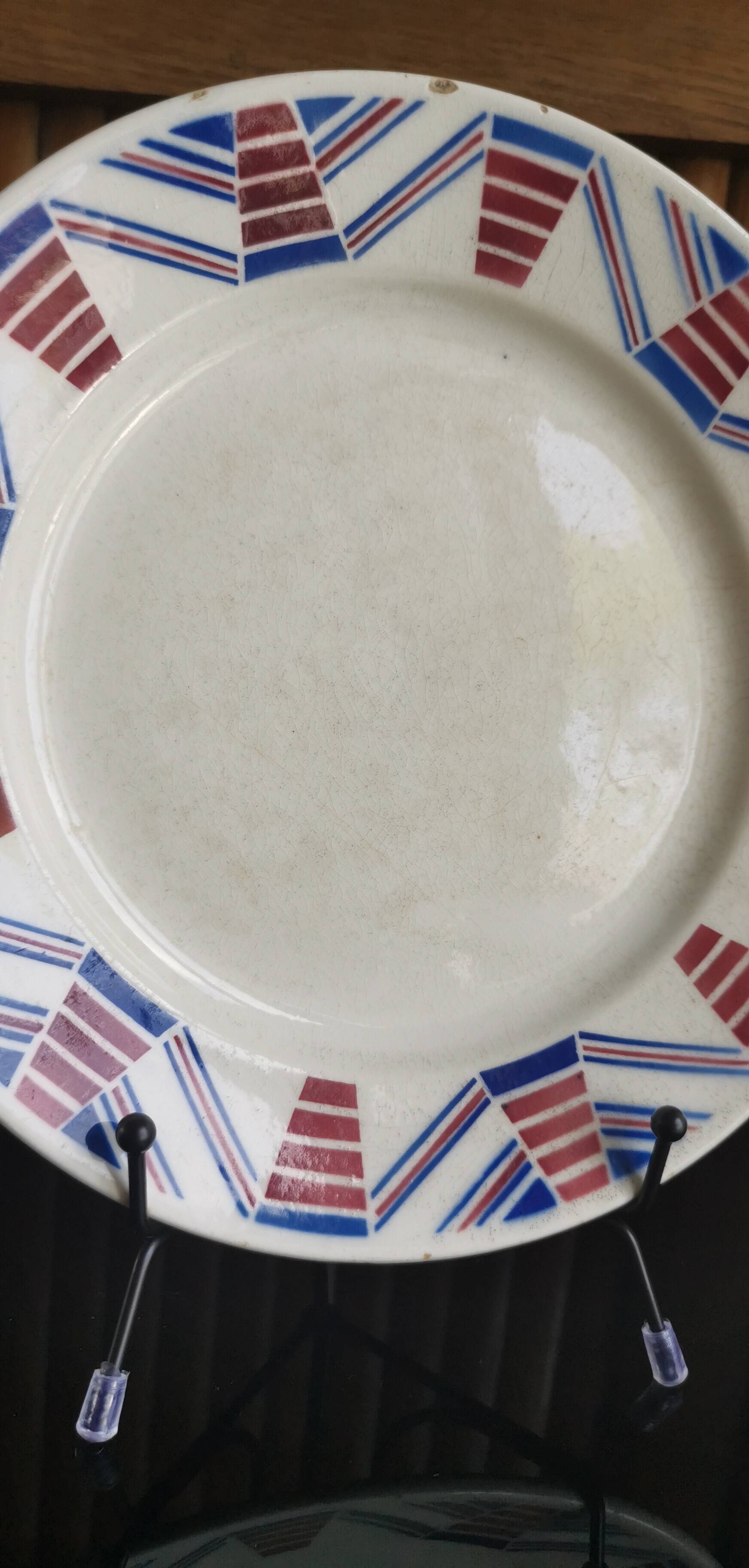 4 old mismatched plates Gien, St Amand, K&G Lunéville