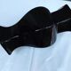 Hexagonal ceramic vase enamelled black France