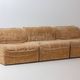 Modular 7-piece beige Italian sofa in soft velvet, 1970s