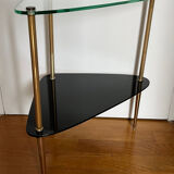 Glass seventies corner shelf