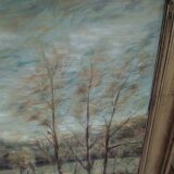 Tableau peinture bois étang signé B Rothmann