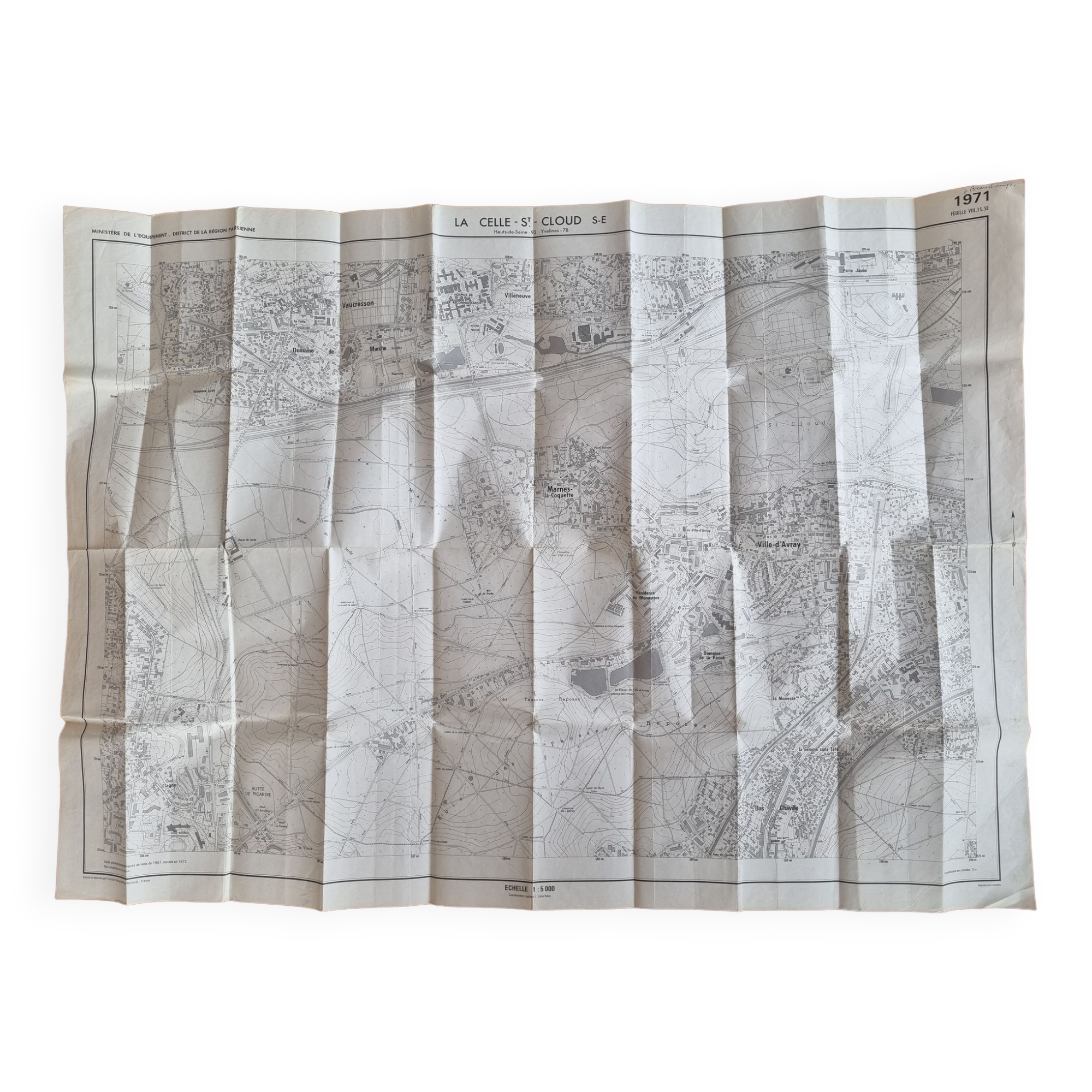 Old map of La Celle-St Cloud S-E - 1/5000 (1971-1972)