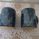 Duo of large mugs gres blue pea white