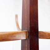 Porte-manteau ou chapeau vintage en bois sur trépied