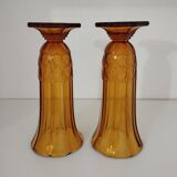 Art Deco vase pair, Val-Saint-Lambert crystal 1930