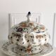 Rare - Earthenware soup tureen HB Quaregnon, floral decoration signed Hubert Becquet