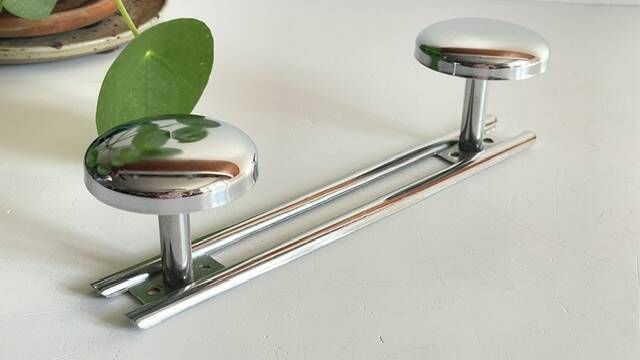 Vintage chrome metal coat stand