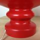 Pair of mushroom lamps red glass space age, 70s