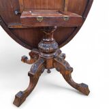 Oval Victorian tilt-top table, breakfast table / 1840s