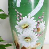 Vase en verre opalin, peint à la main, 1960