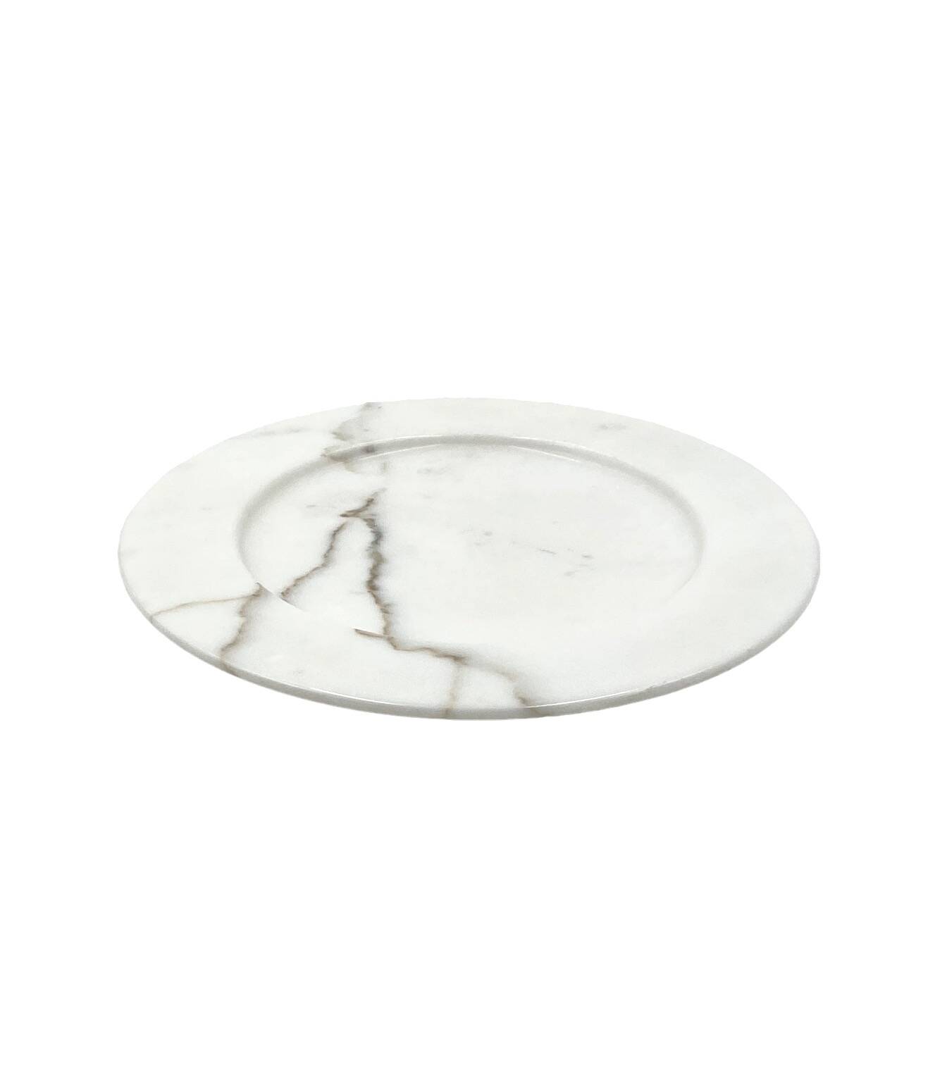 White Carrara marble centerpiece / plate, Up&Up Italy, 1970s