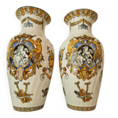 Important pair of Renaissance vases in Gien earthenware – early 20th century