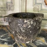 Large grey marble mortar Saint Anne, 19th century