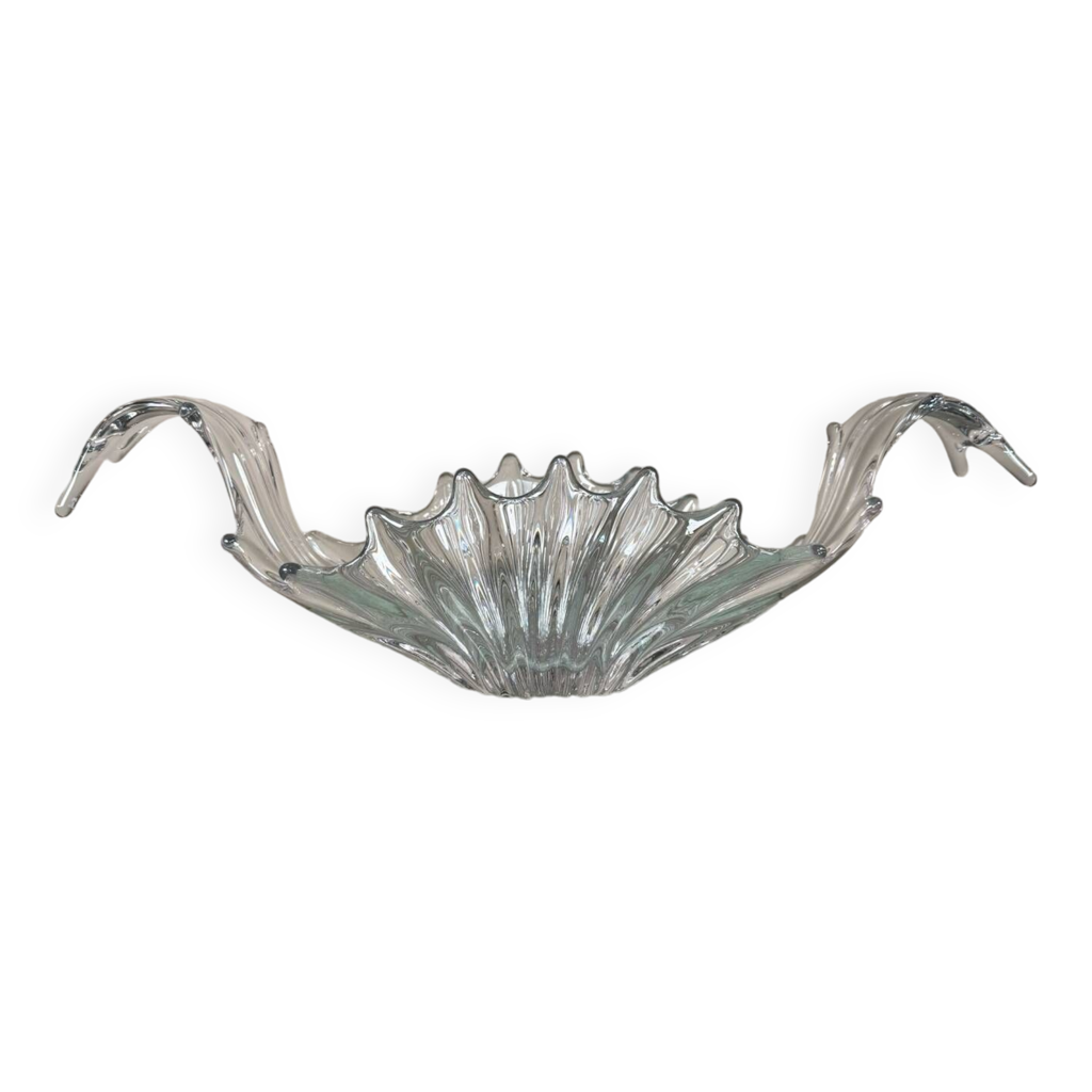 Grande Coupe Sur Pied En Cristal De Bayel - Coupe à Fruits - Diamètre 29,5 Cm - Occasion