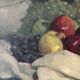 Old oil painting on canvas of a still life with fruits.