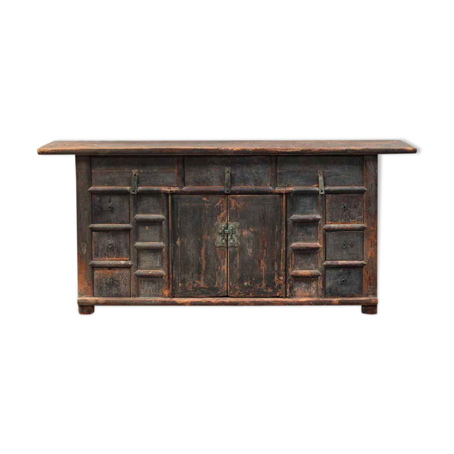 Old black lacquered wooden buffet